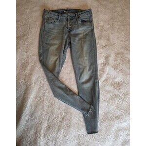 Old Navy Rock Star Jeans Womens Size 6 Button Fly Super Skinny Ankle Frayed Hem